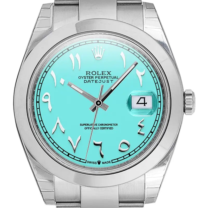 Rolex Datejust 41 126300 Steel with Custom Tiffany Blue Arabic Dial