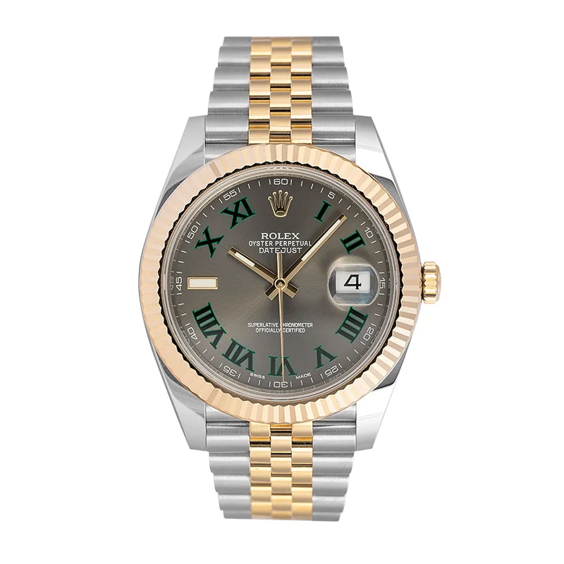 Full view of Rolex Datejust 41 Steel Yellow Gold Wimbledon Dial 126333