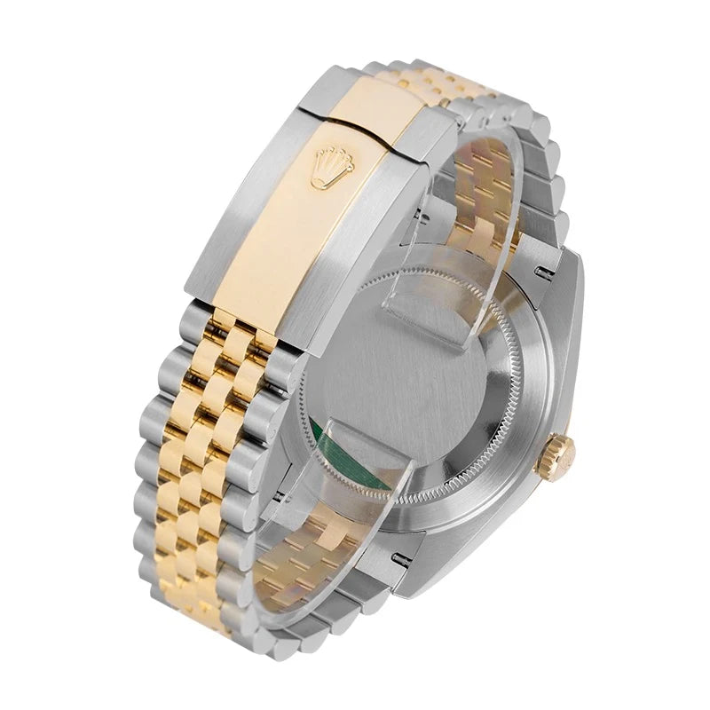 Back view of Rolex Datejust 41 Steel Yellow Gold Wimbledon Dial 126333