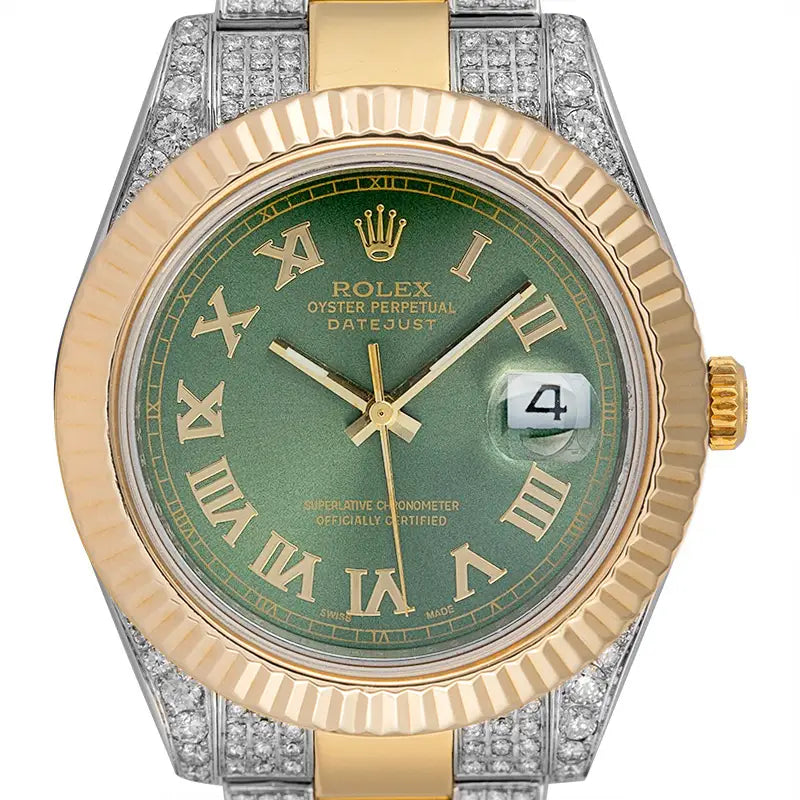 Rolex Datejust 41 SteelYellow Gold Custom Diamond Set Custom Dial