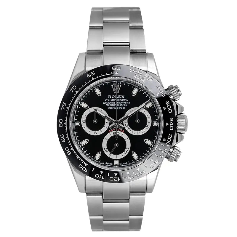 Full view of Rolex Daytona 116500LN ceramic bezel with black dial