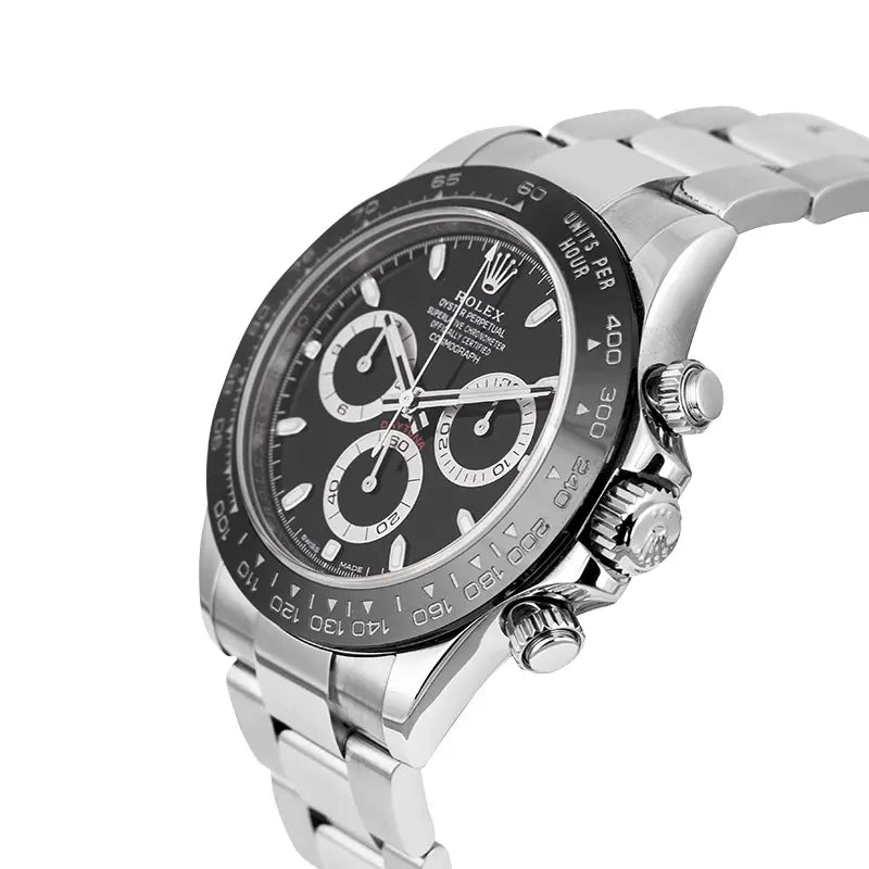 Side view of Daytona 116500LN stainless steel metal