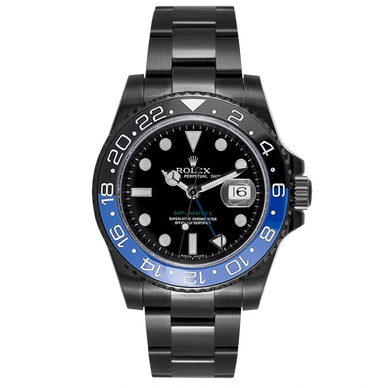 Full view of Custom Black PVD Rolex GMT-Master II 116710LN