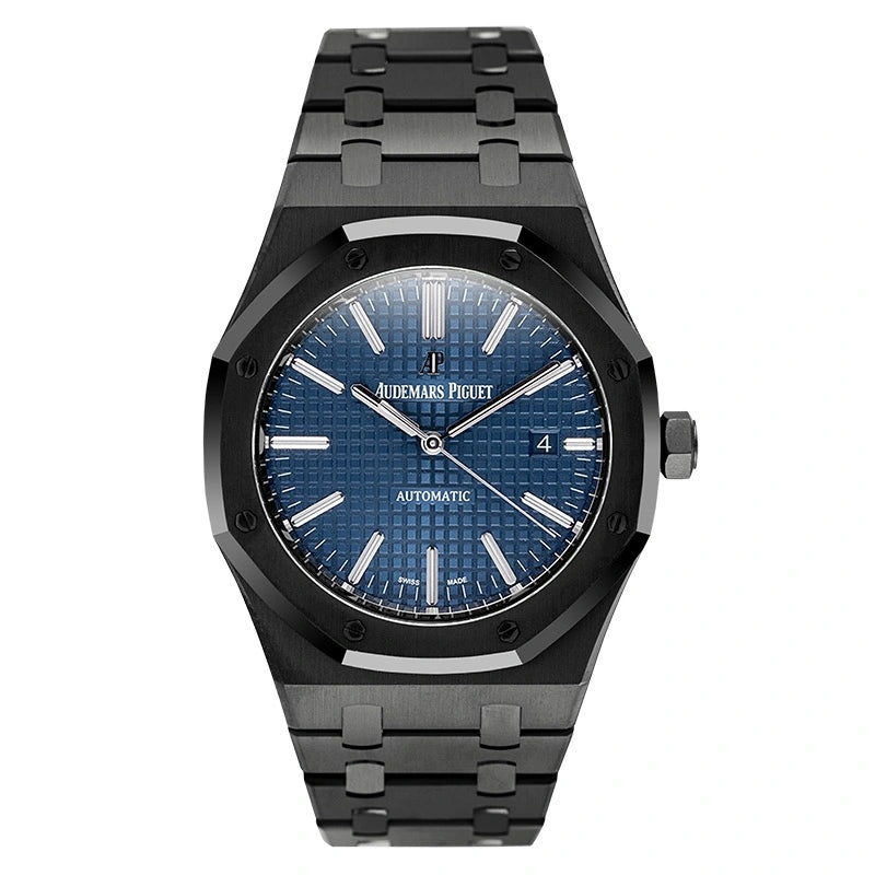 Full view of Custom Black PVD AP Royal Oak Black Dial 15400ST