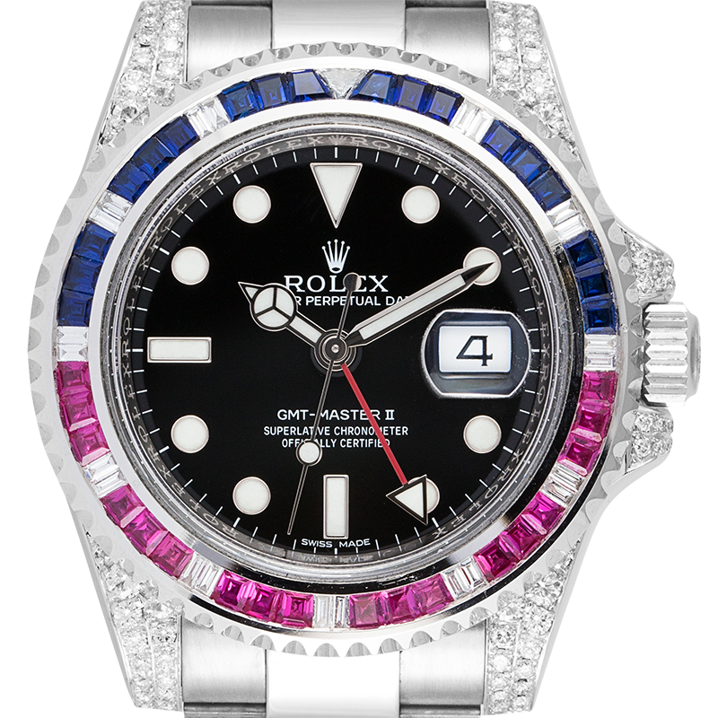 Rolex GMT-Master II 18ct White Gold with Custom Pepsi Bezel 116719BLRO