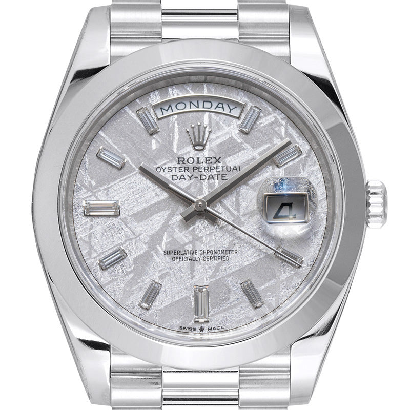 Rolex Day Date 40 228206 Platinum Meteorite Diamond Dial