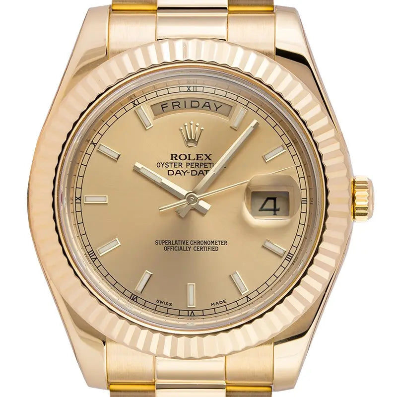 Rolex Day-Date 2 Yellow Gold Champagne Index 218238