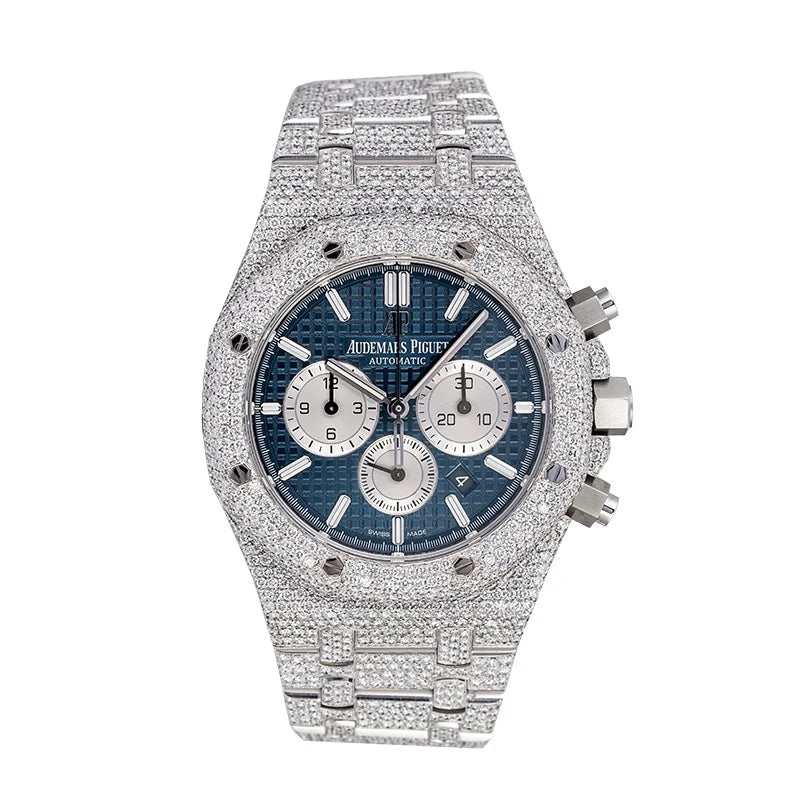 Full view of AP Royal Oak Chronograph Steel with blue dial 26331ST.OO.1220ST.01