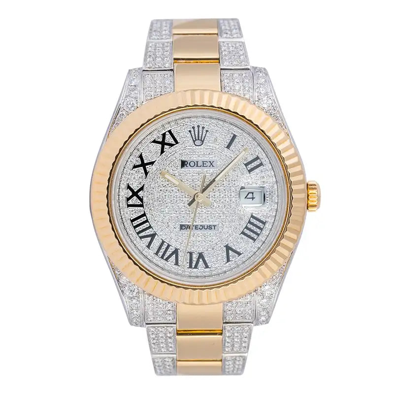 Full view of Custom Diamond Set Rolex Datejust II 116333