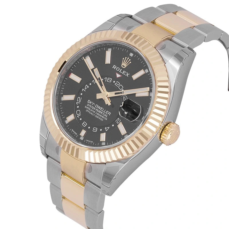 Side view of Rolex Sky-Dweller Black Index Markers Dial 326933
