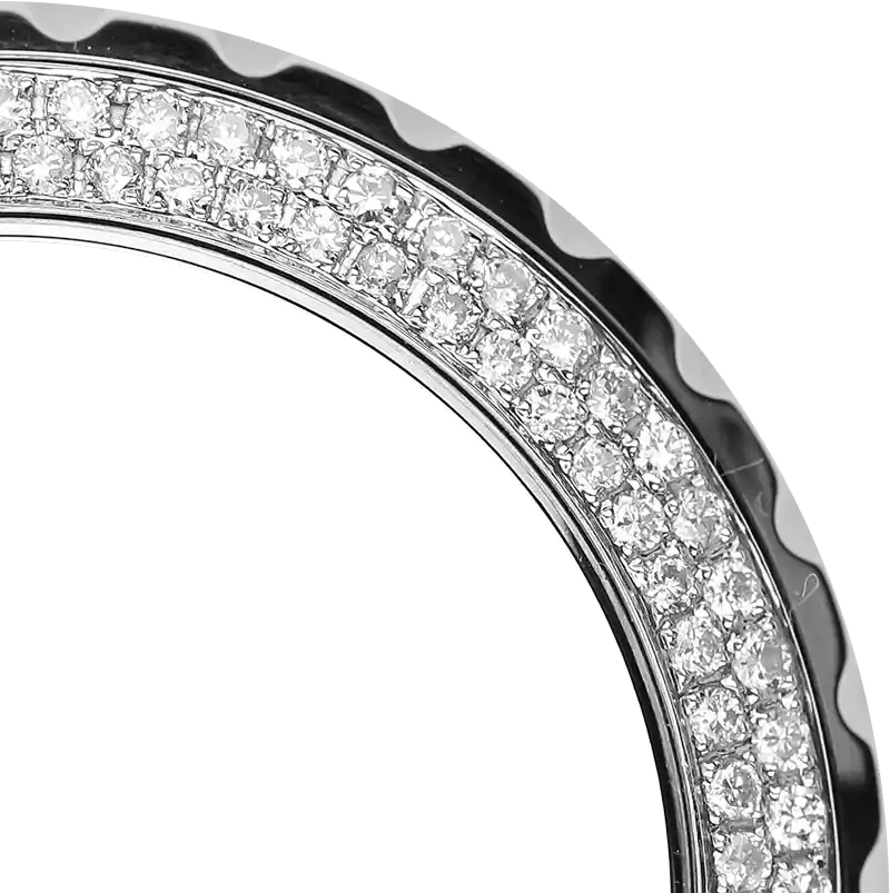 Close up - Chanel J12 41mm Round Brilliant Diamonds Custom Bezel