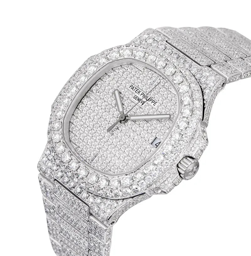 Side view - Custom Micro Diamond Set Patek Philippe Nautilus 5711