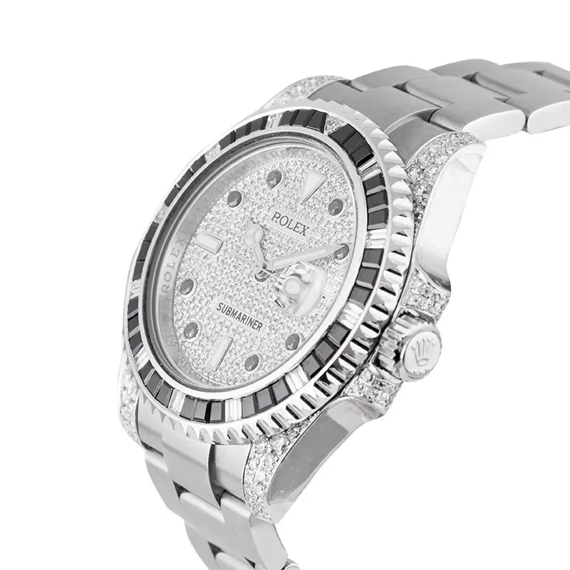 Side view of Rolex Submariner Date Stainless Steel Diamond Set 116610LN