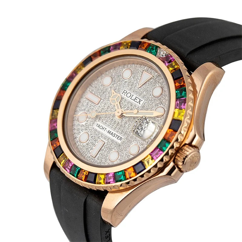 SIde view of Rolex Yacht-Master 37mm Custom Tutti Frutti 268655