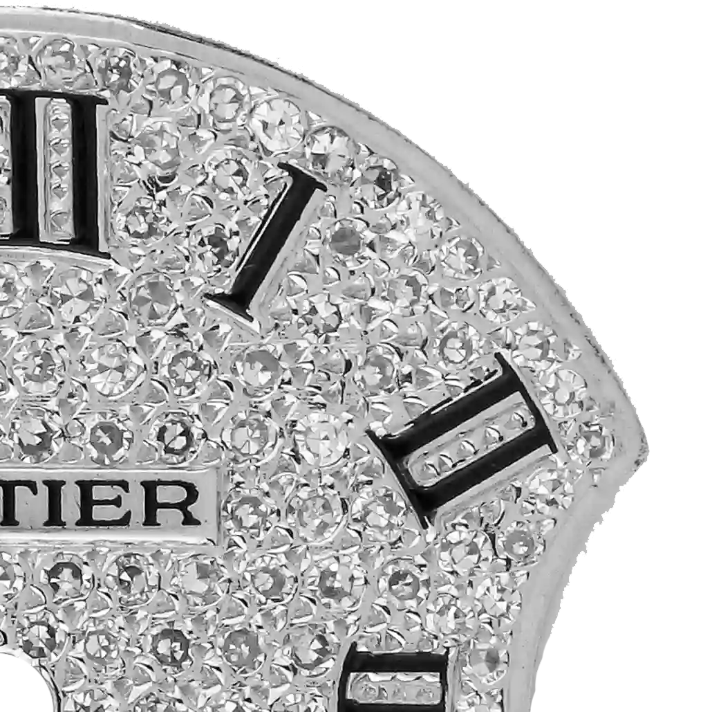 Close up - Cartier Ballon Bleu 28mm Diamond Pavé Custom Dial