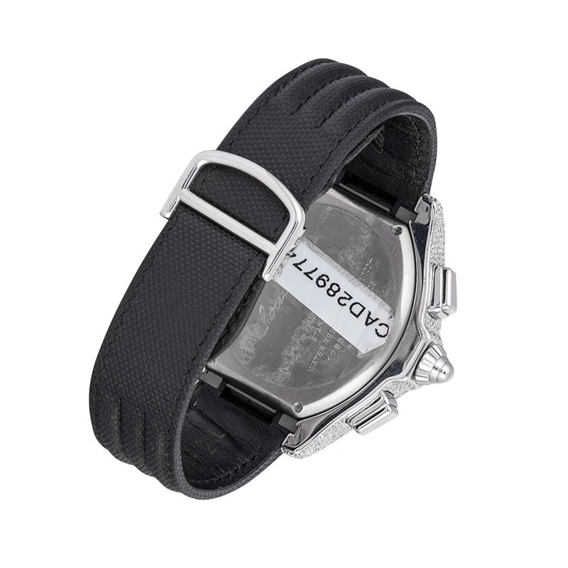 Back view of Cartier Roadster Chronograph XL Black Strap W62019X6