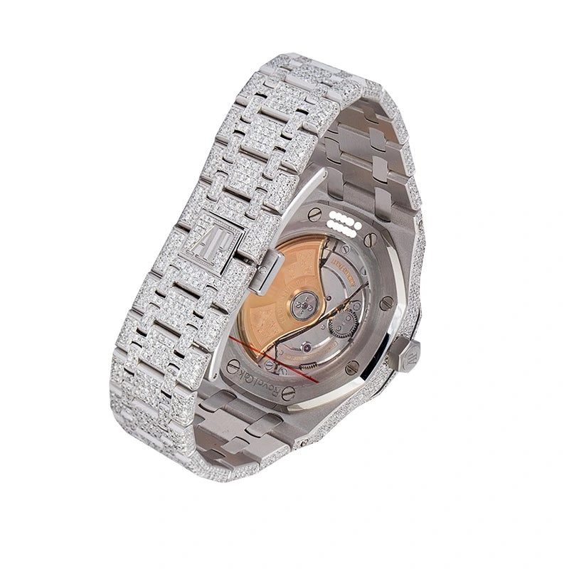 Back view of Custom Diamond Set AP Royal Oak 37mm