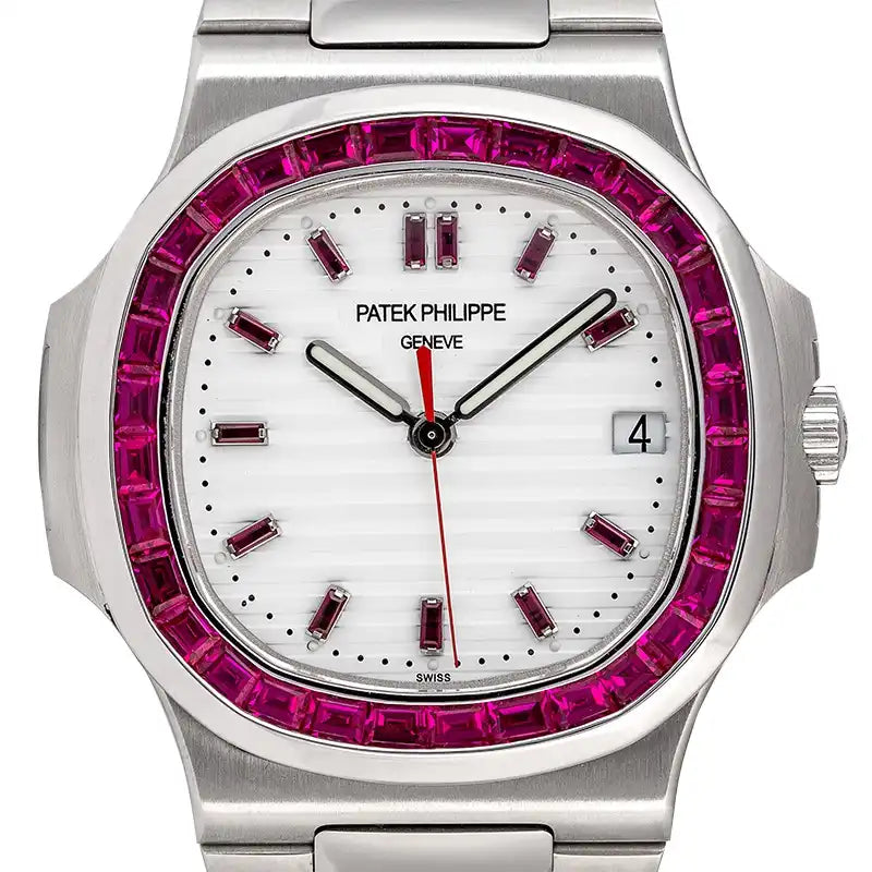 Close up - Custom Ruby Patek Philippe Nautilus 5711 Steel