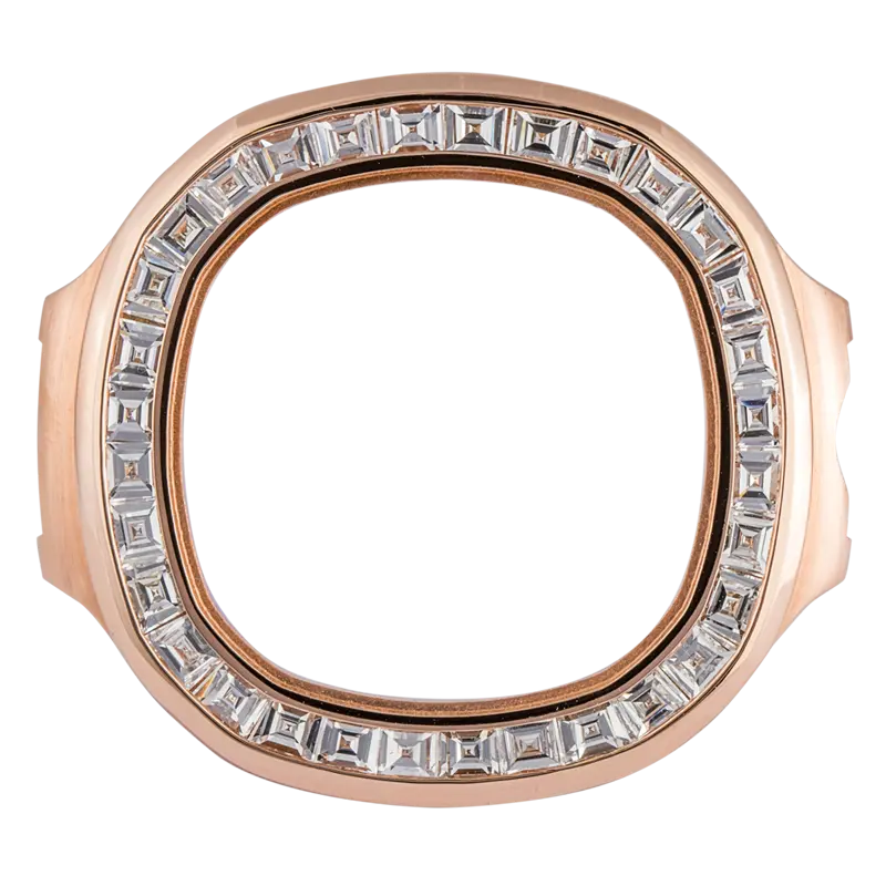 Custom Rose Gold Bezel Set with Diamonds for Patek Philippe 5711