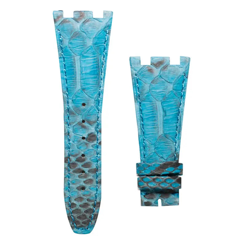 AP Royal Oak Turquoise Python Leather Custom Strap with Blue Stitch 42mm