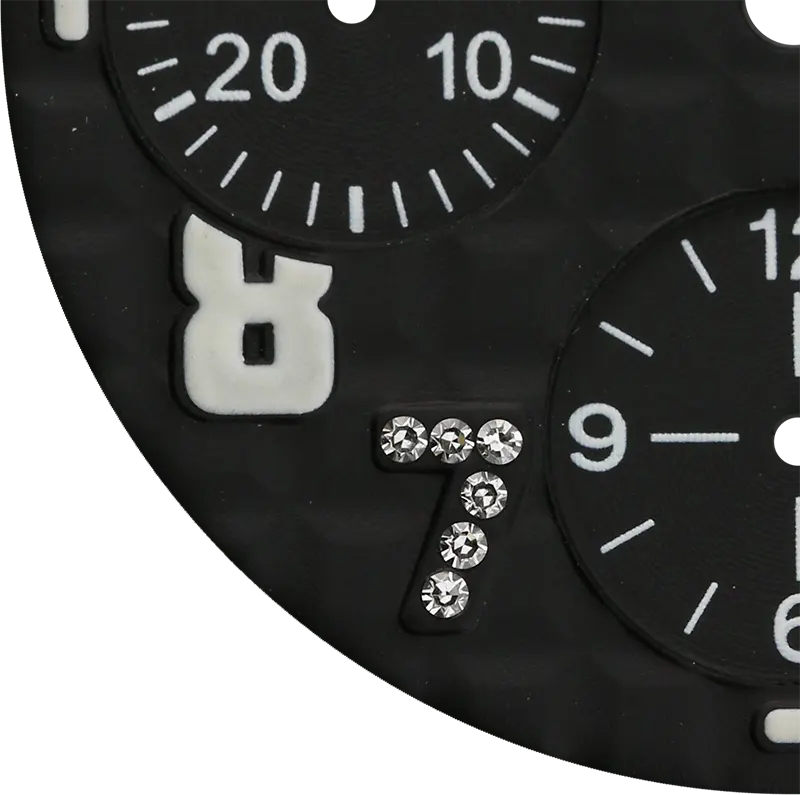 Close-up of AP 42mm black méga tapisserie pattern custom dial