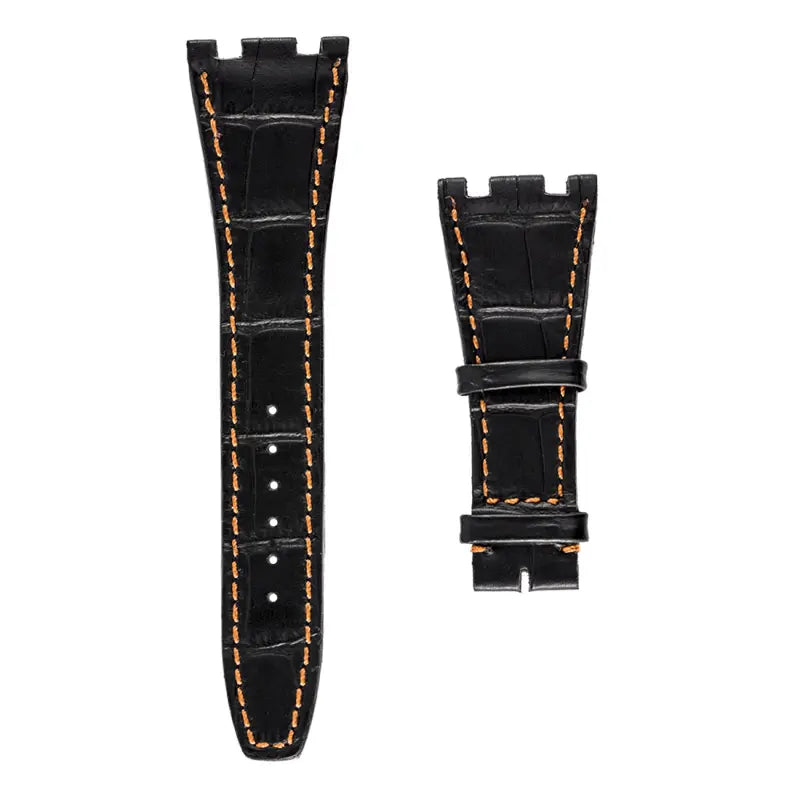 Audemars Piguet Black Alligator Strap with Orange Stitches