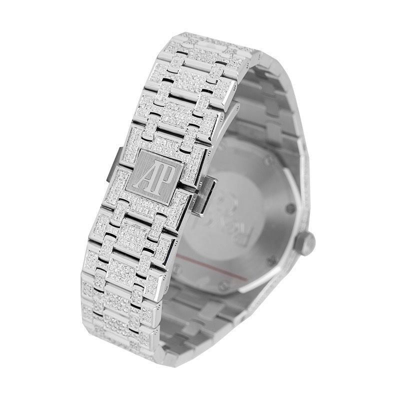 clasp view of the Audemars Piguet Royal Oak 33 Quartz Custom Diamond Set with Black Dial