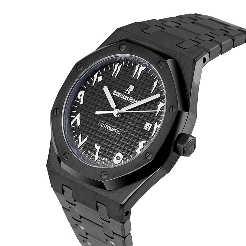 crown side view of the Audemars Piguet Royal Oak 41mm Custom Black PVD with BlackIndic Dial