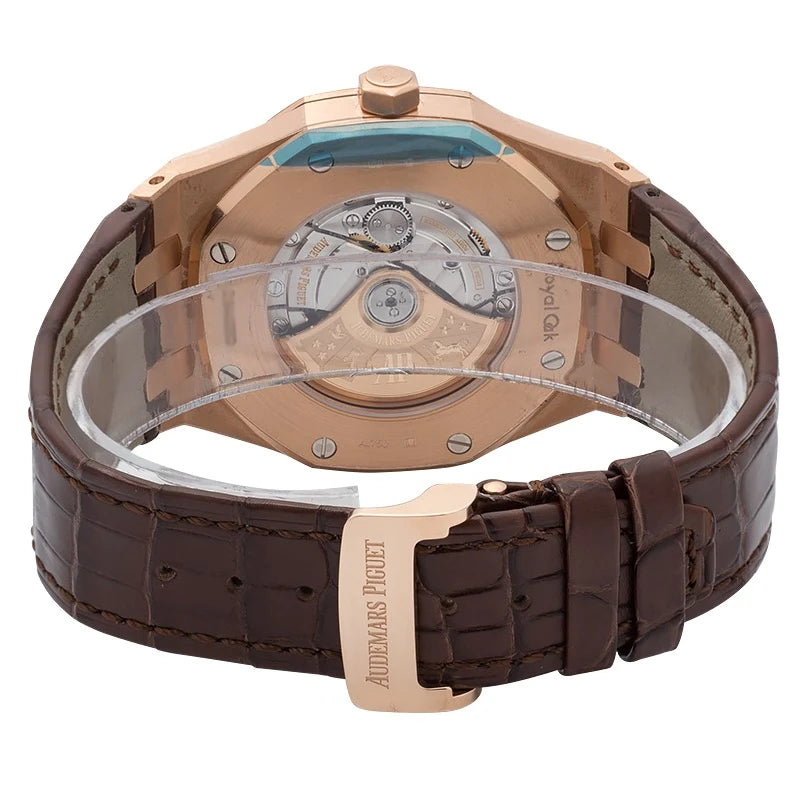 Back case view of AP Royal Oak 41mm leather type 15400OR.OO.D088CR.01