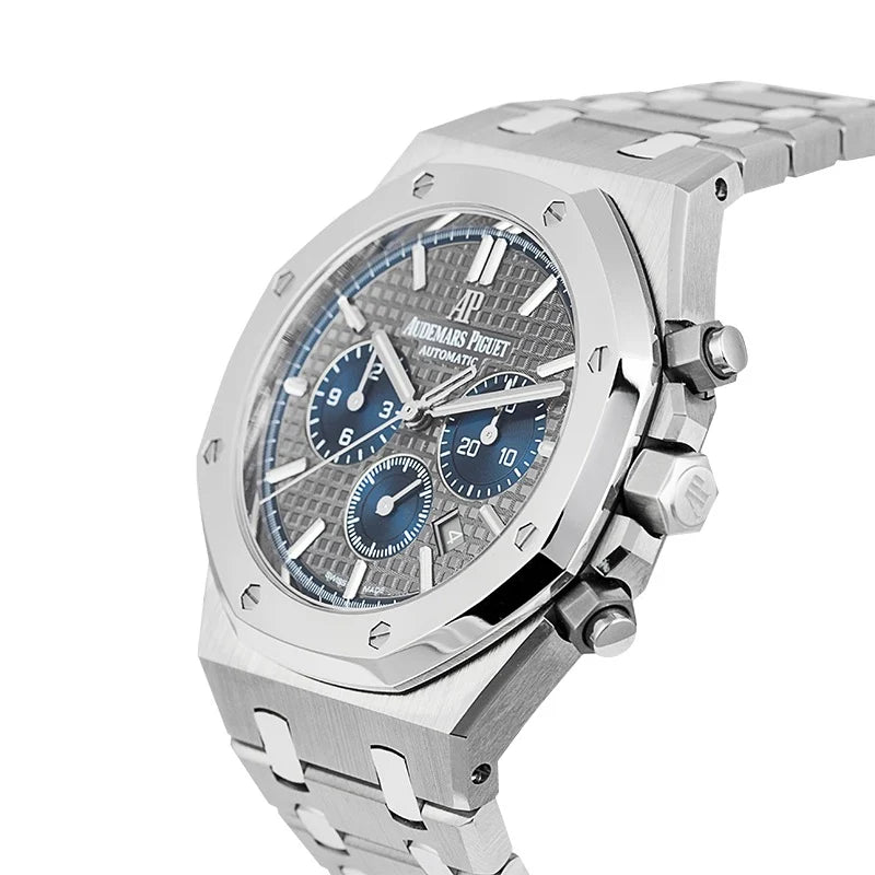 Side view of AP Royal Oak Chronograph 41mm Titanium/Platinum 26331IP.OO.1220IP.01