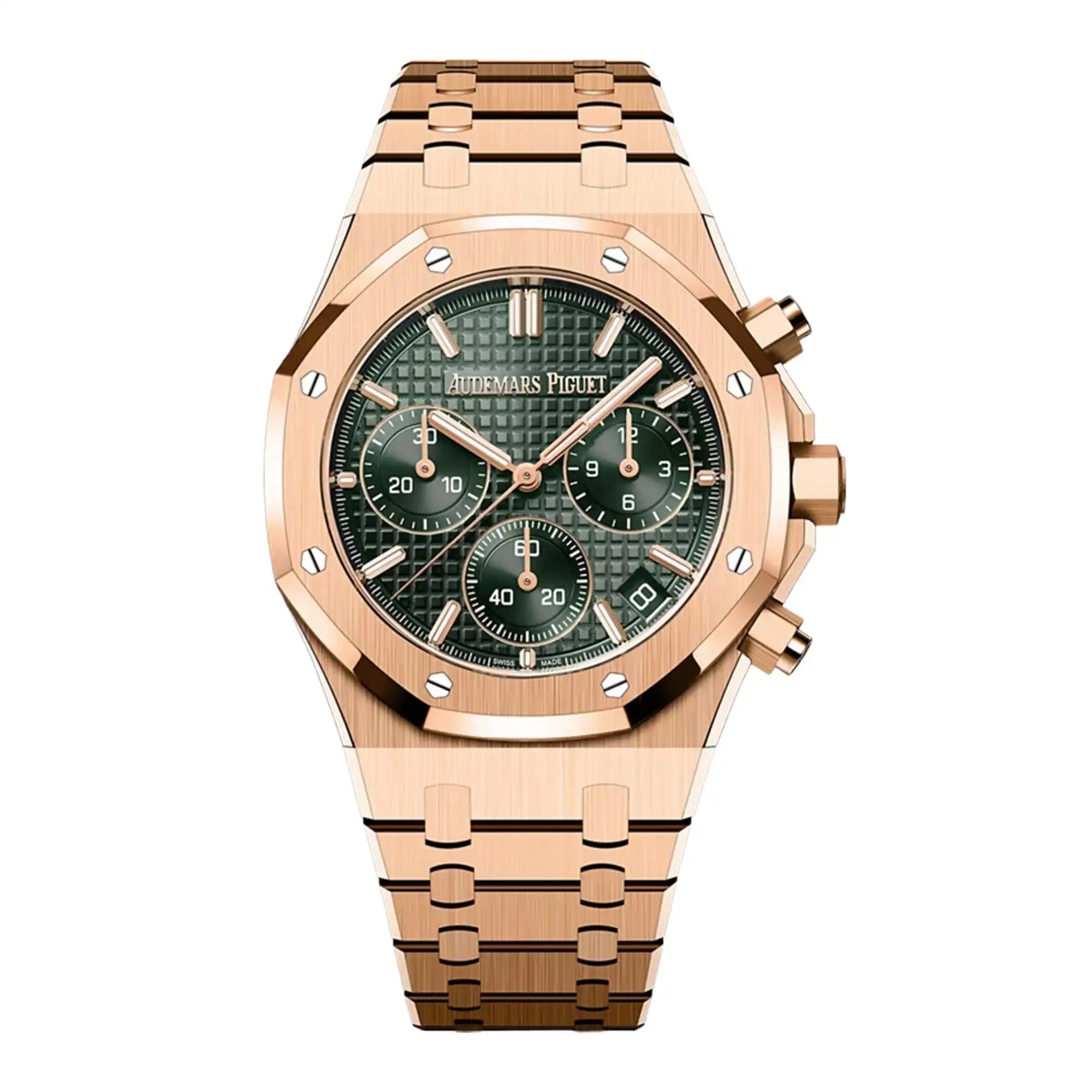 Full view of AP Royal Oak Chronograph Rose Gold 26240OR.OO.1320OR.08 Watch
