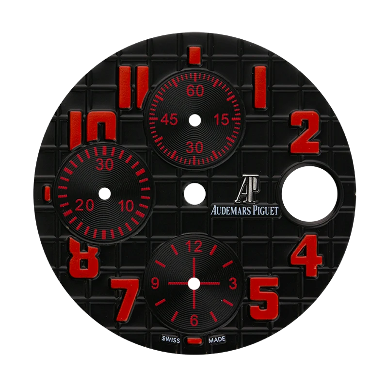 AP Royal Oak Offshore 42mm Black Méga Tapisserie Pattern Custom Dial