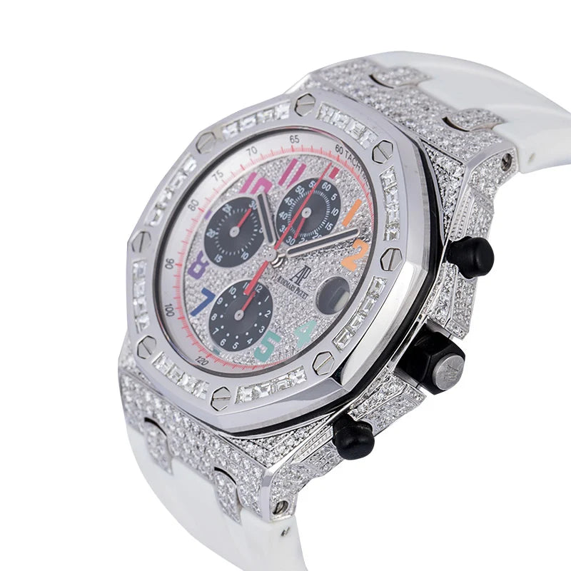 Side view of AP Royal Oak Offshore 42mm Custom Diamond Set