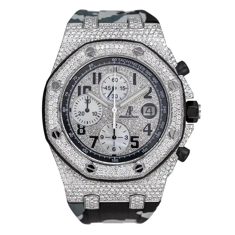 Full view of AP Royal Oak Offshore 42mm Diamond Set Camo Strap