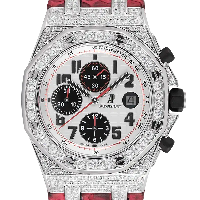 AP Royal Oak Offshore 42mm Diamond Set with Red Python Strap 26170ST.OO.1000ST.01