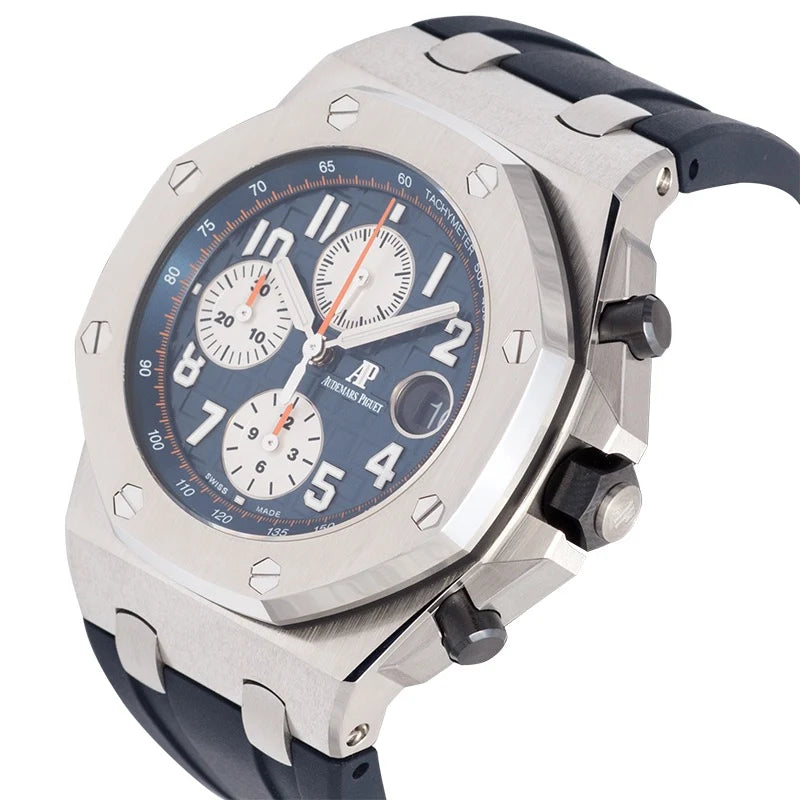 Side view of AP Royal Oak Offshore 42mm Navy 26470ST.OO.A027CA.01