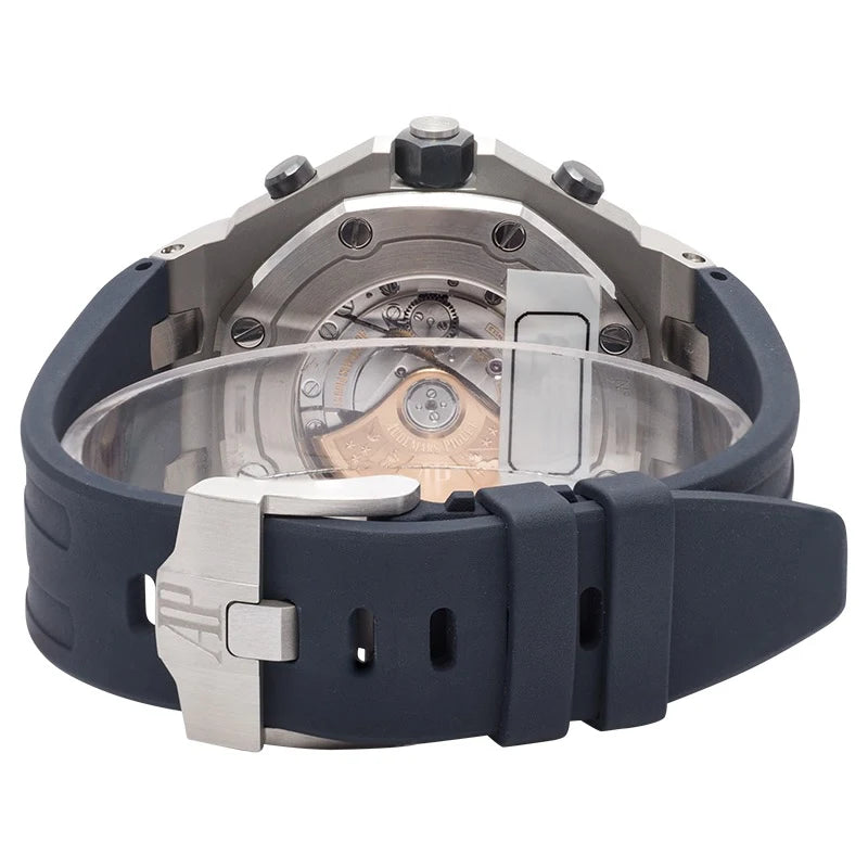 Back case view of AP Royal Oak Offshore 42mm rubber strap 26470ST.OO.A027CA.01