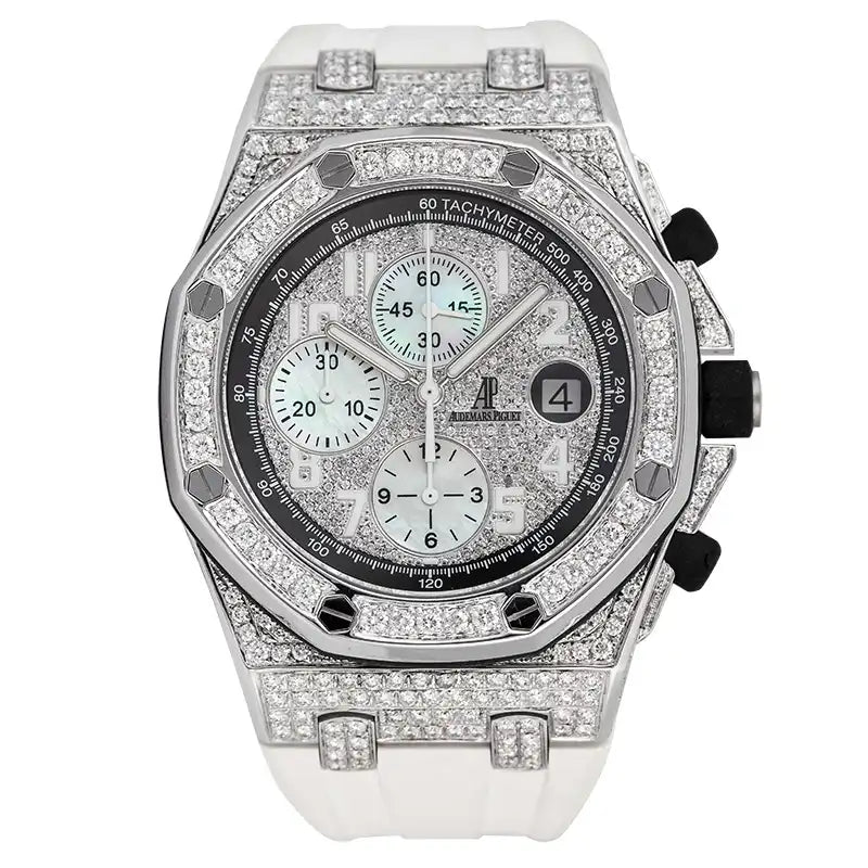 Full view of AP Royal Oak Offshore 42mm Steel Custom Diamond Set