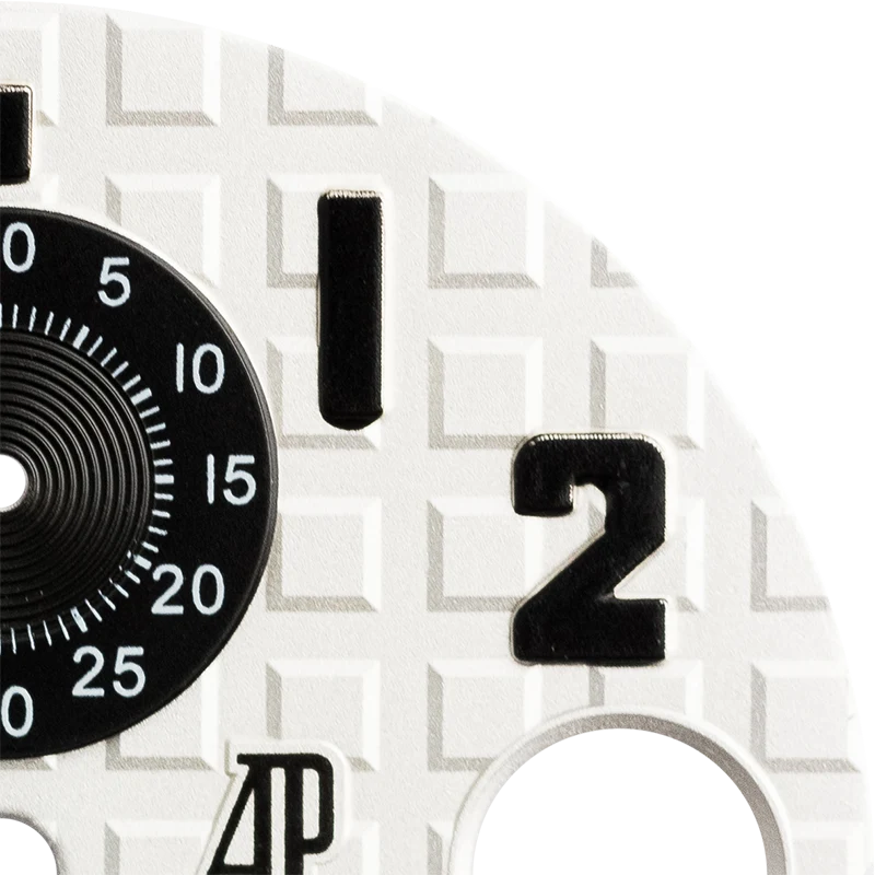 Close-up of AP Royal Oak Offshore 42mm WhiteBlack Custom Dial
