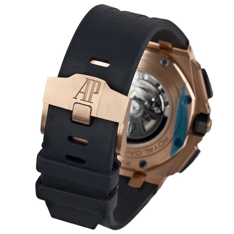Back view of AP Royal Oak Offshore black rubber strap 26401RO.OO.A002CA.01