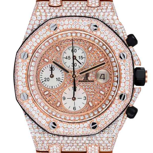AP Royal Oak Offshore Rose Gold Full Diamond Set with Diamond Pave Dial 26470OR.OO.1000OR.01