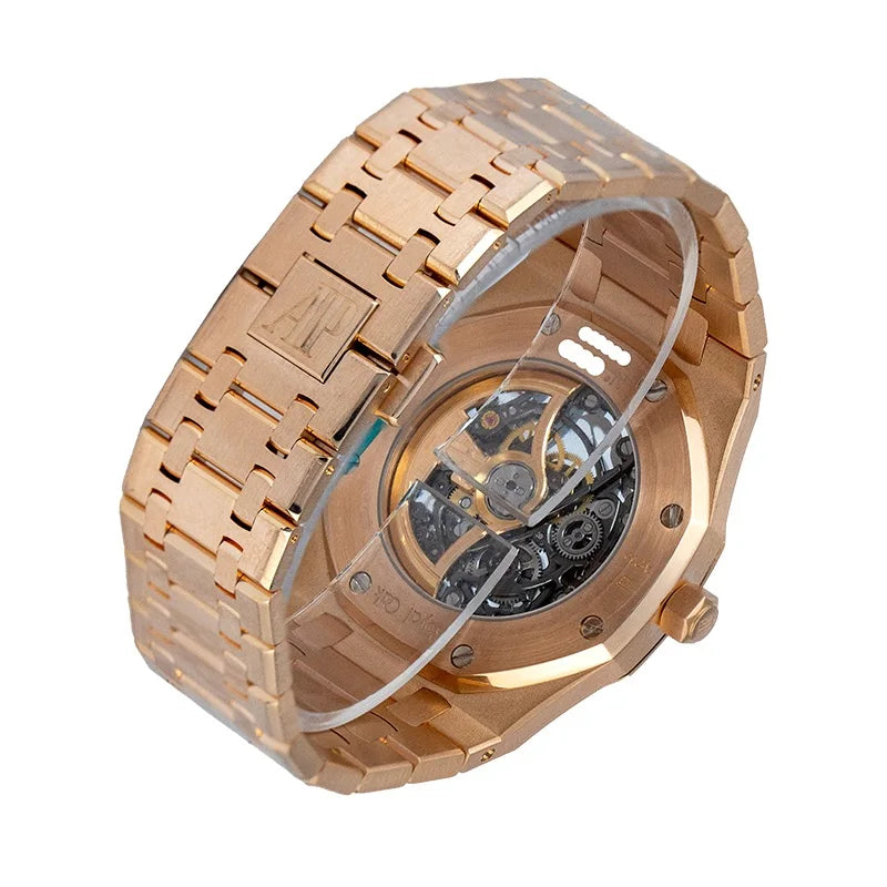 Back case view of AP Royal Oak Openworked 39m Rose Gold 15305OR.OO.D088CR.01