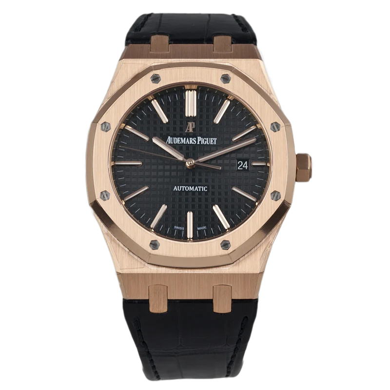Full view of AP Royal Oak Rose Gold Leather 15450OR.OO.D002CR.01