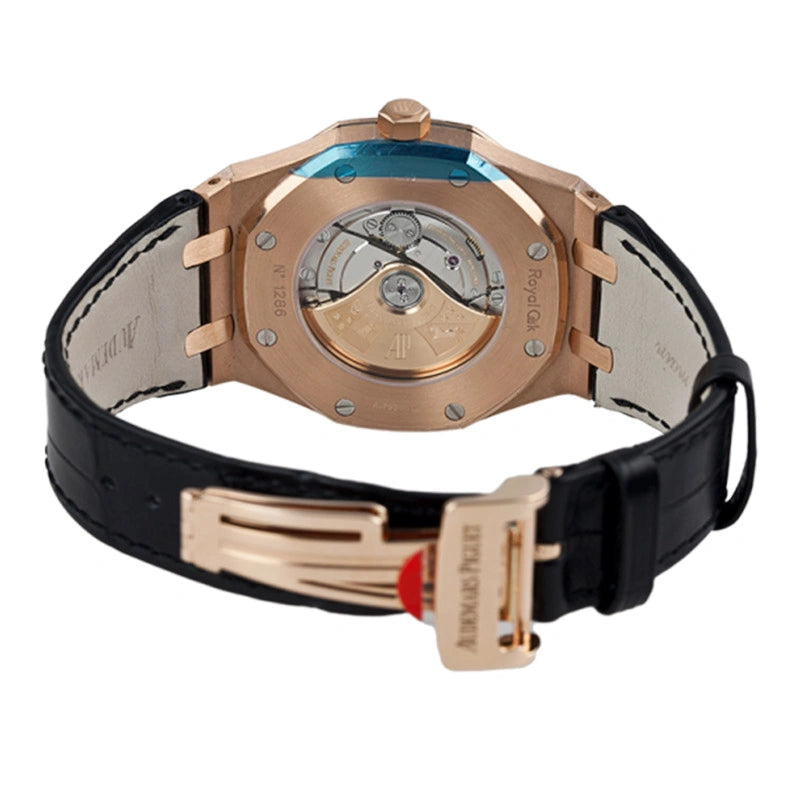 Back case view of AP Royal Oak rose gold leather 15450OR.OO.D002CR.01