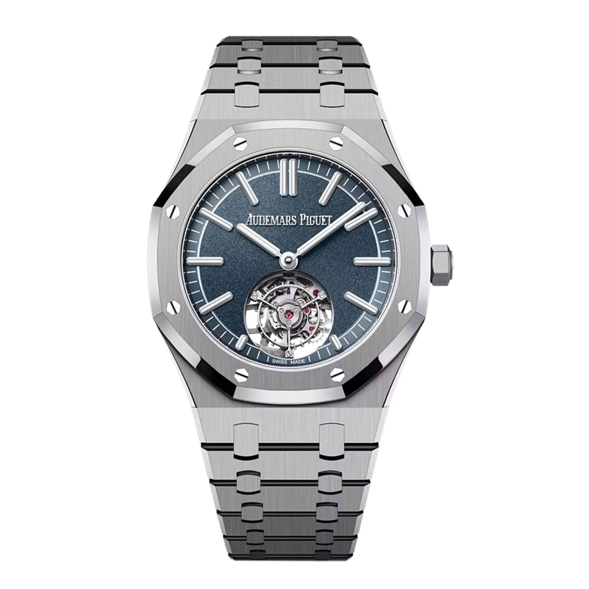 Full view of AP Royal Oak Tourbillon Blue Dial Titanium 26730TI.OO.1320TI.02 Watch