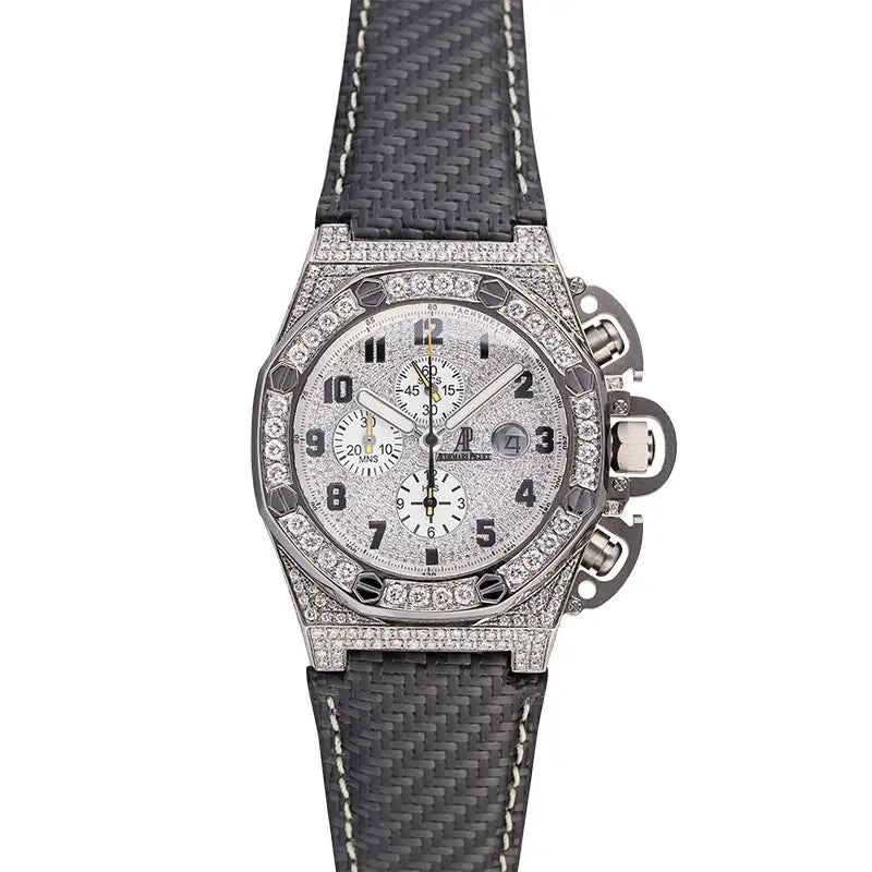 Full view of AP T3 watch with carbon Fiber strap 25863TI.OO.A001CU.01