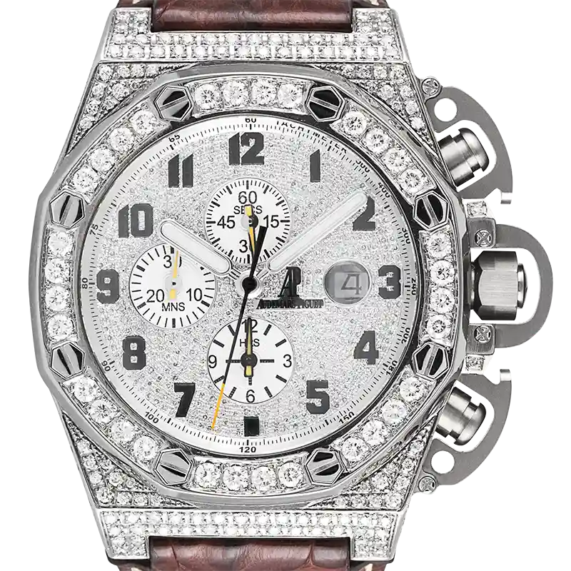 Audemars Piguet T3 Diamond Set Watch with Leather Strap 25863TI.OO.A001CU.01