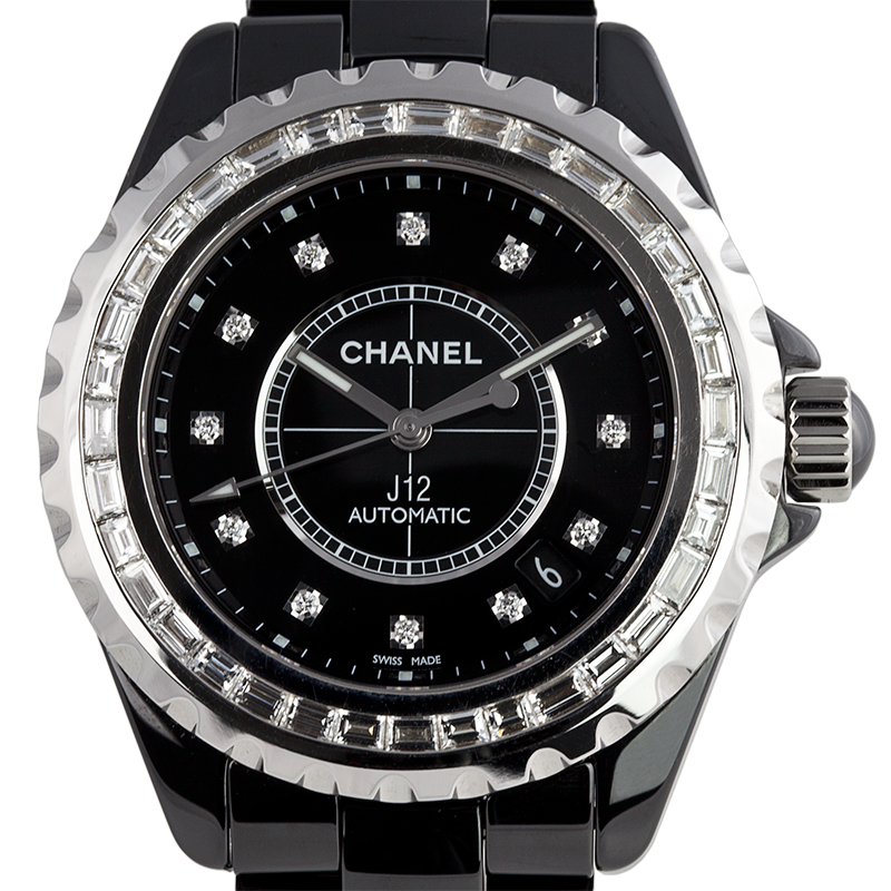 Chanel J12 H1626 T4D0198 Black Dial with Diamond Hour Markers
