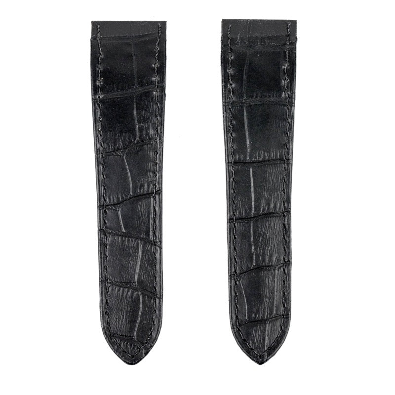 Custom Black Alligator Strap for Cartier Santos 100 XL