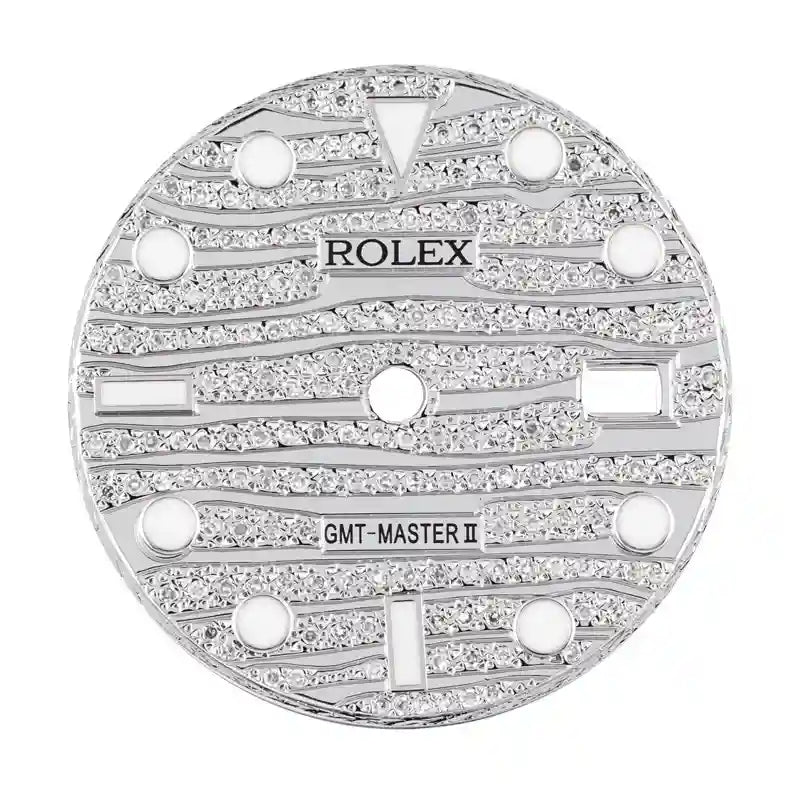 Custom Diamond-Paved Dial for Rolex GMT-Master II